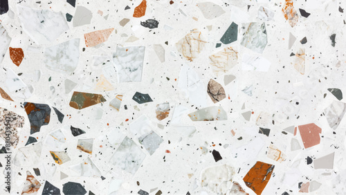 Dark green terrazzo floor texture background. New white marble background as part of your elegant home design.