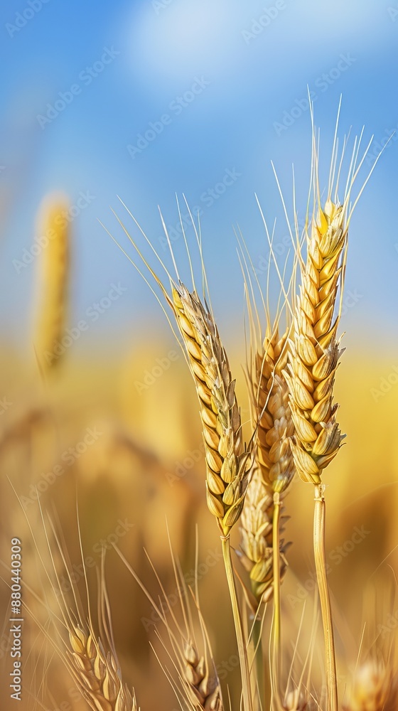 yellow barley in the countryside with blue sky yellow barley in the countryside with blue sky
