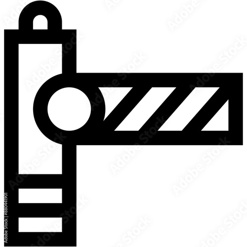 Vector Icon Barrier, gate, road barrier, signaling, toll, traffic, traffic barrier