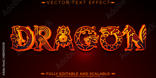 Dragon  text effect, editable monster and halloween text style