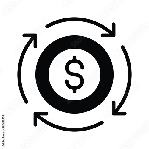 Trendy vector of money flow isolated on white background