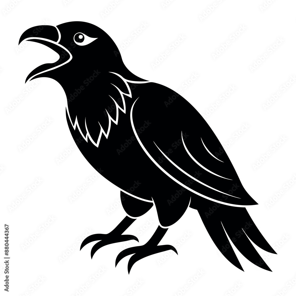 Fototapeta premium crow bird screams vector illustration