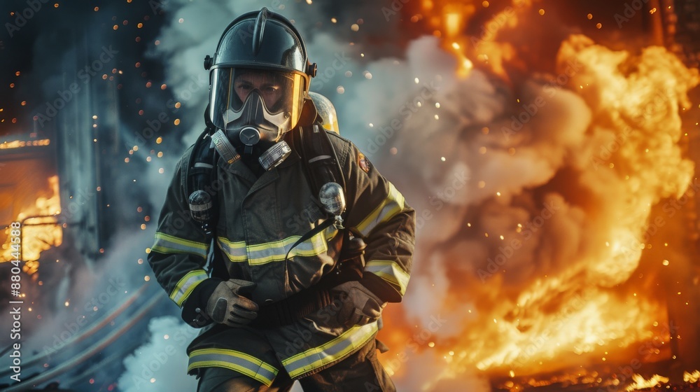Strong and brave Firefighter. Strong and brave Firefighter.