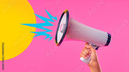 person with megaphone