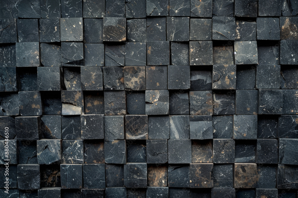 dark stone abstract 3D background with squares, textured geometric backdrop, abstract textured blocks. Geometric shapes overlap creating harmonious abstract composition. dark stone abstract 3D background with squares, textured geometric backdrop, abstract textured blocks. Geometric shapes overlap creating harmonious abstract composition.