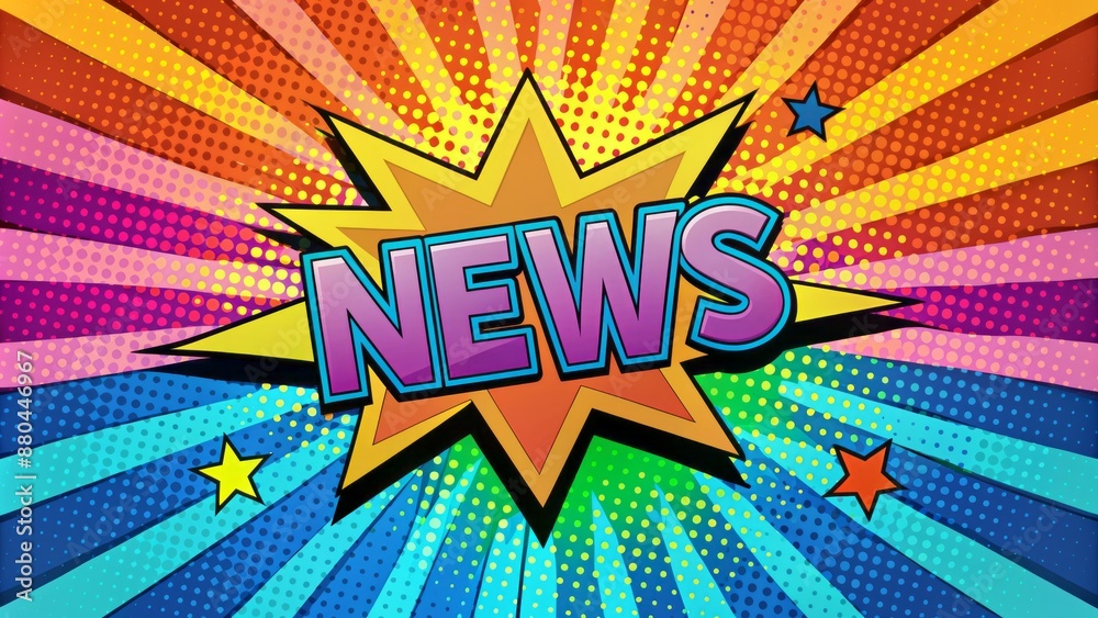 custom made wallpaper toronto digitalVibrant colors, abstract shapes, and bold lines create a dynamic template for announcements, news, and sales in pop art style.