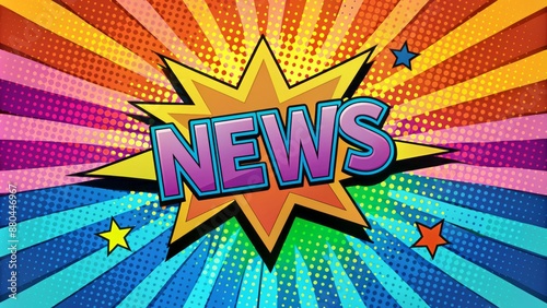 Wallpaper Mural Vibrant colors, abstract shapes, and bold lines create a dynamic template for announcements, news, and sales in pop art style. Torontodigital.ca