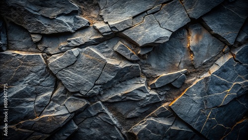 Mysterious ominous dark gray stone or rock textured abstract background with subtle cracks and crevices for dramatic photography settings. photo