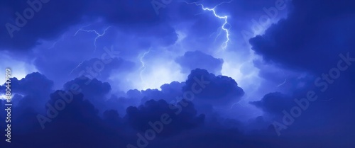 Dark Blue clouds Background. electrical storm in a cloud for an energy concept