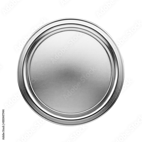 Blank silver award in minimalist simple design. Second place medal isolated 