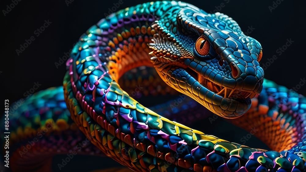 Close up of a green snake Close up of a green snake