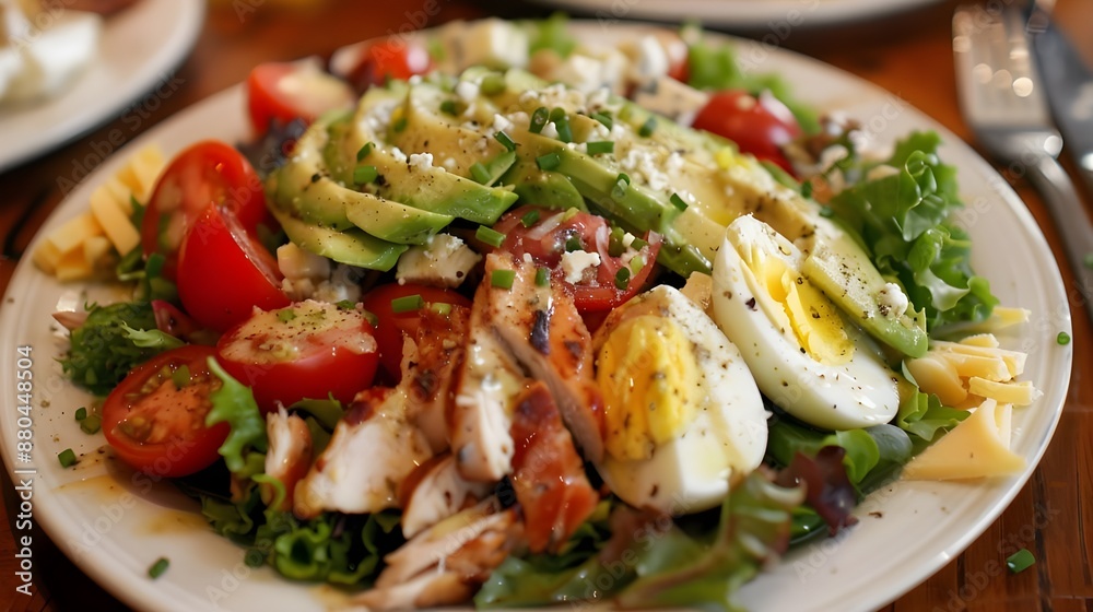 cobb salad on a plate cobb salad on a plate