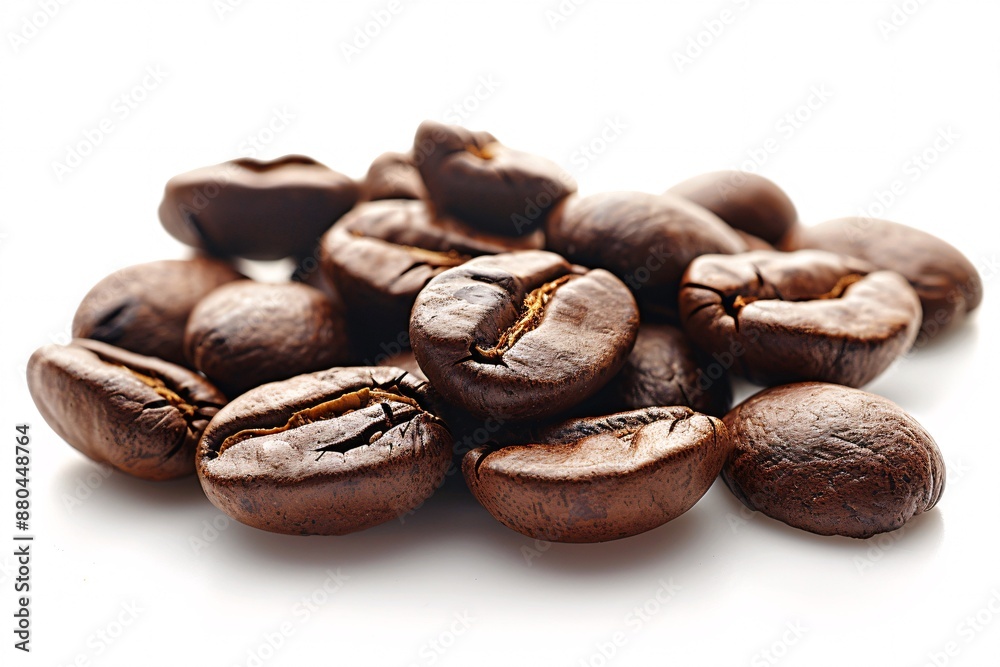 Obraz premium Roasted java beans on a blank backdrop.