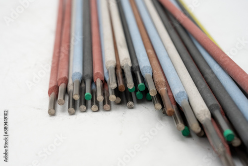 welding rods, electrodes, various, colorful, industrial tools, metalworking, close-up, welding materials, welding industry, steel rods, metal fabrication, stick welding, welding supplies, professional