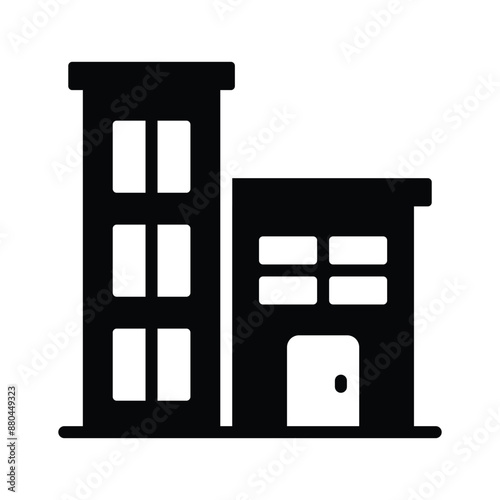 An editable vector of office building in flat style, easy to use icon of commercial building
