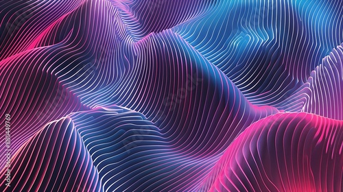 abstract background with smooth wavy lines in purple and pink colors