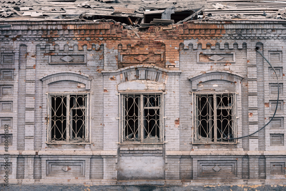 destroyed building in a city lost in the war in Ukraine destroyed building in a city lost in the war in Ukraine