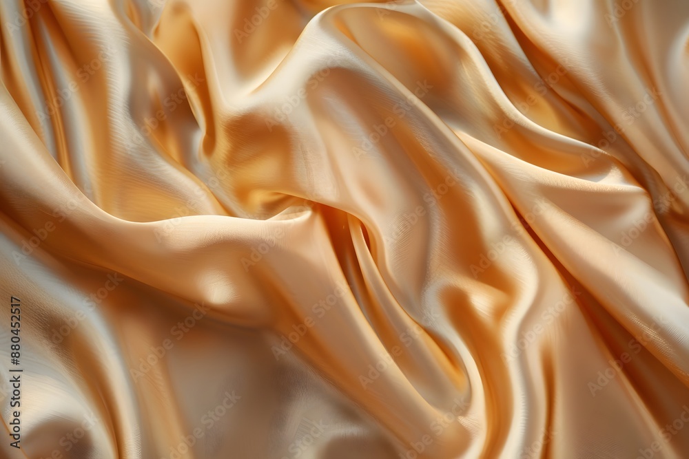 Luxurious Golden Silk Fabric with Elegant Folds Luxurious Golden Silk Fabric with Elegant Folds