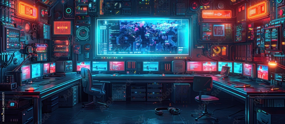 Obraz premium Futuristic Control Room