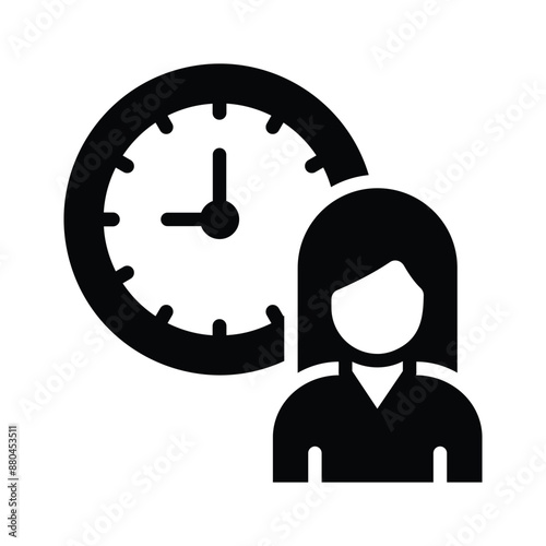 An icon depicting a person and a clock, symbolizing efficient time management practices