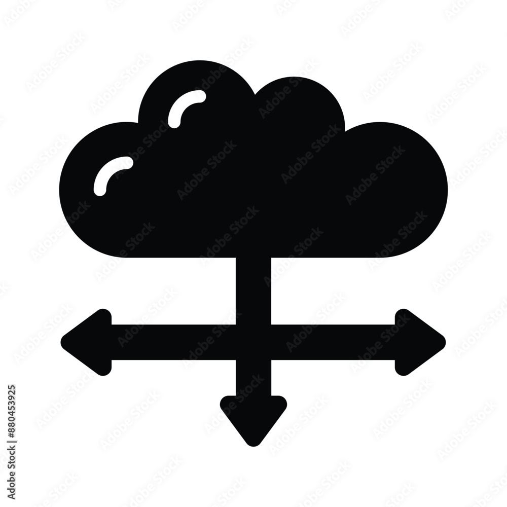 An icon representing cloud-based data distribution and network connectivity solutions An icon representing cloud-based data distribution and network connectivity solutions