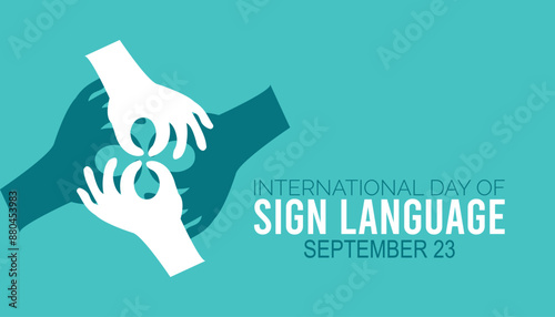 international day of sign language is observed every year on September. banner design template Vector illustration background design.