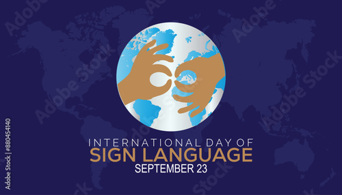 international day of sign language is observed every year on September. banner design template Vector illustration background design.