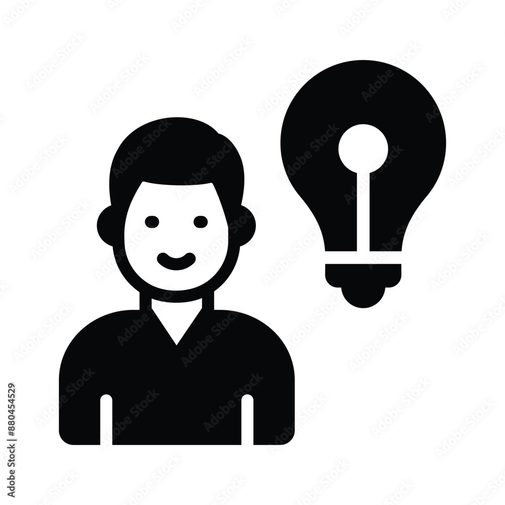 A man with light bulb showing innovative thinking modern concept vector A man with light bulb showing innovative thinking modern concept vector