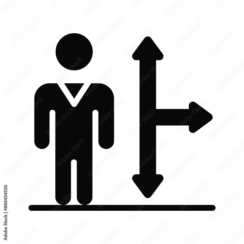 A visual representation of a person making choices among multiple options A visual representation of a person making choices among multiple options