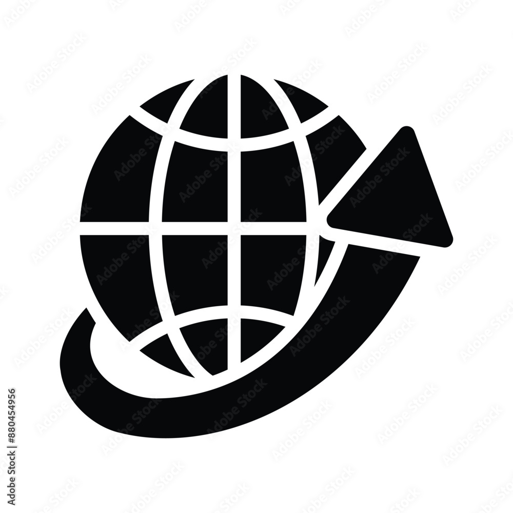 A globe with an arrow symbolizing worldwide connection and communication A globe with an arrow symbolizing worldwide connection and communication