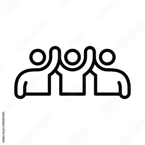 Partnership business logo. Linear banner of team icon vector template