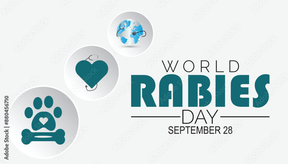 World Rabies Day is observed every year on September. banner design template Vector illustration background design. World Rabies Day is observed every year on September. banner design template Vector illustration background design.