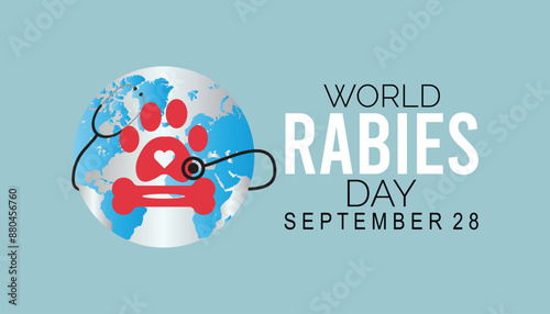 World Rabies Day is observed every year on September. banner design template Vector illustration background design.