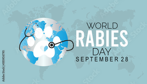 World Rabies Day is observed every year on September. banner design template Vector illustration background design.