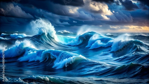 dark blue ocean waves