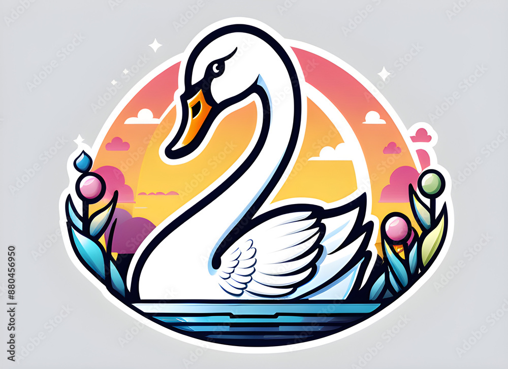 Fototapeta premium Swan generative ai