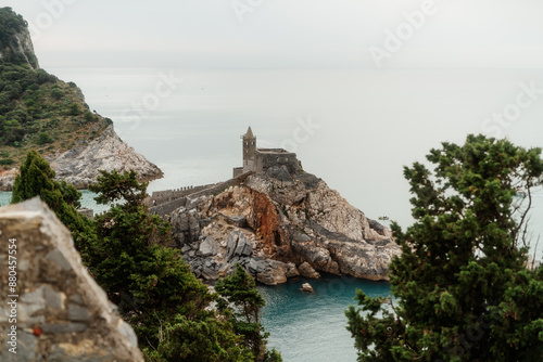 San Pietro Church on Rocky Coastline in Portovenere photo