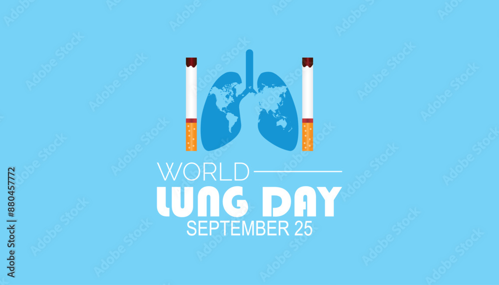 Obraz premium World Lung Day is observed every year on September. banner design template Vector illustration background design.