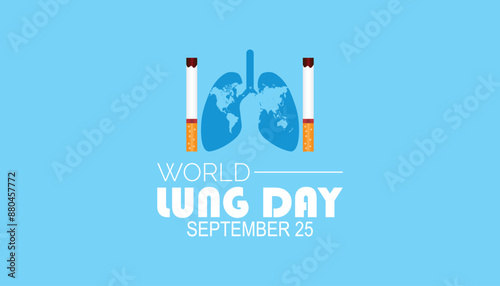 World Lung Day is observed every year on September. banner design template Vector illustration background design.