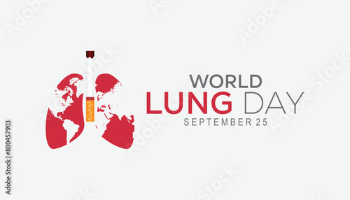 World Lung Day is observed every year on September. banner design template Vector illustration background design.