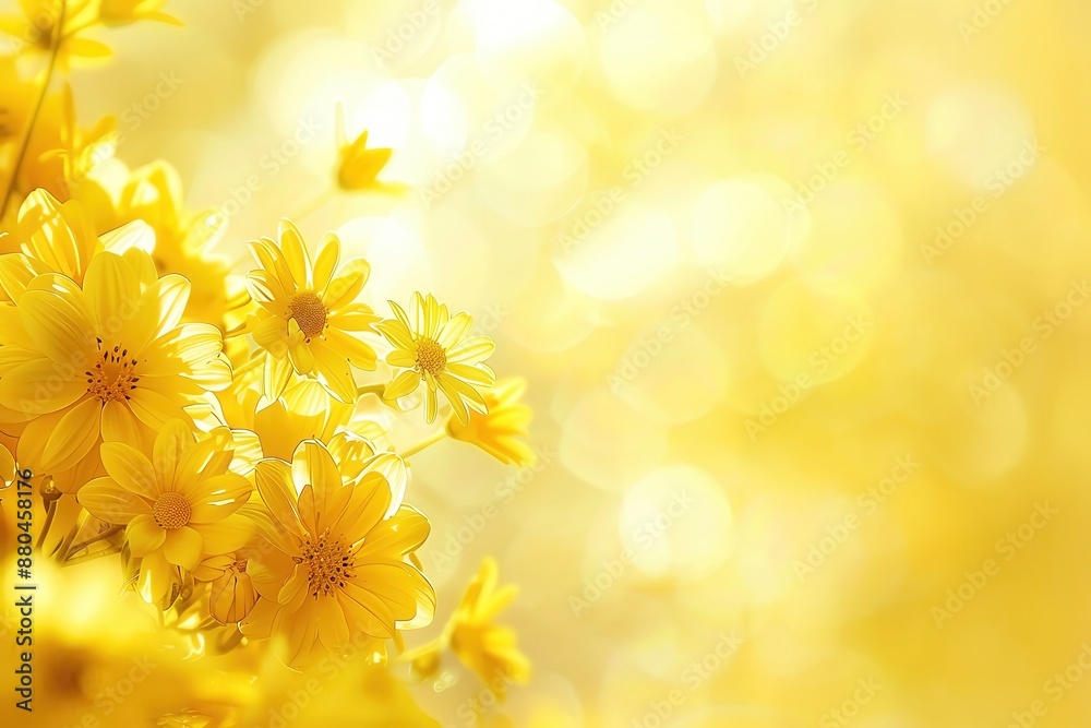 Obraz premium Bright, sunny yellow with a diffuse light source, cheerful and vibrant