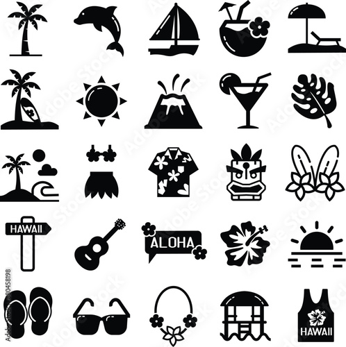 Summer Icons | Vacation Icon | Island Vibes Monogram | Beach Themes | Salt Life | Sea Animal | Tropical Vibes | Luau | Original Illustration | Stencil and Cutfile | Digital Artwork | Clipart and Image photo