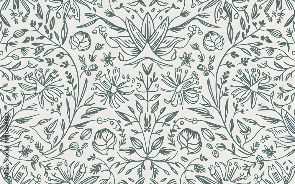 an elegant floral line pattern an elegant floral line pattern