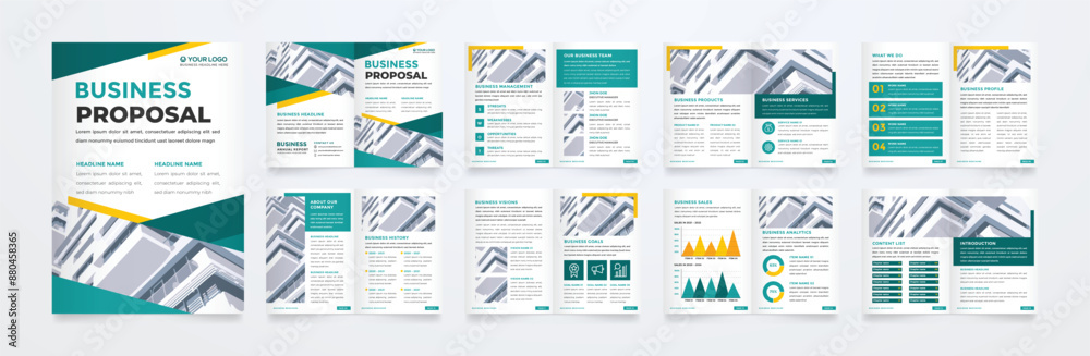 Fototapeta premium minimalist brochure template with modern concept and minimalist layout use for business profile and product catalog 