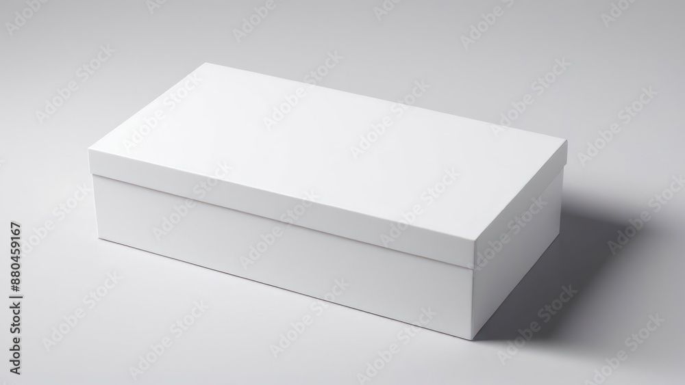 a white box with a lid on a gray surface a white box with a lid on a gray surface