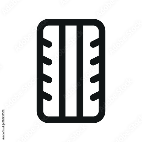 Tire tread UI icon, car tyre minimal line vector symbol