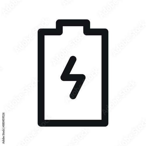 Car battery UI icon, electric battery minimal line vector symbol