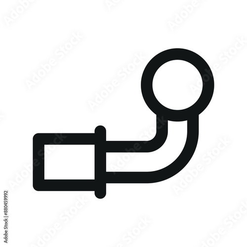 Trailer hitch UI icon, towbar minimal line vector symbol