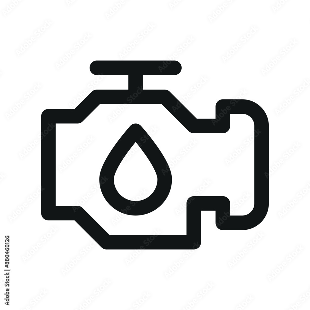 Oil engine change service UI icon, car check engine with oil drop minimal line vector symbol Oil engine change service UI icon, car check engine with oil drop minimal line vector symbol