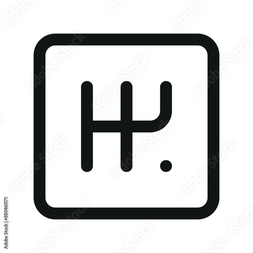 Manual transmission UI icon, manual gearbox minimal line vector symbol
